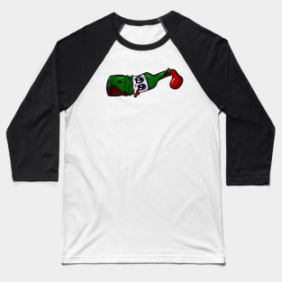 Drunken Bottle of Wine Cartoon Baseball T-Shirt